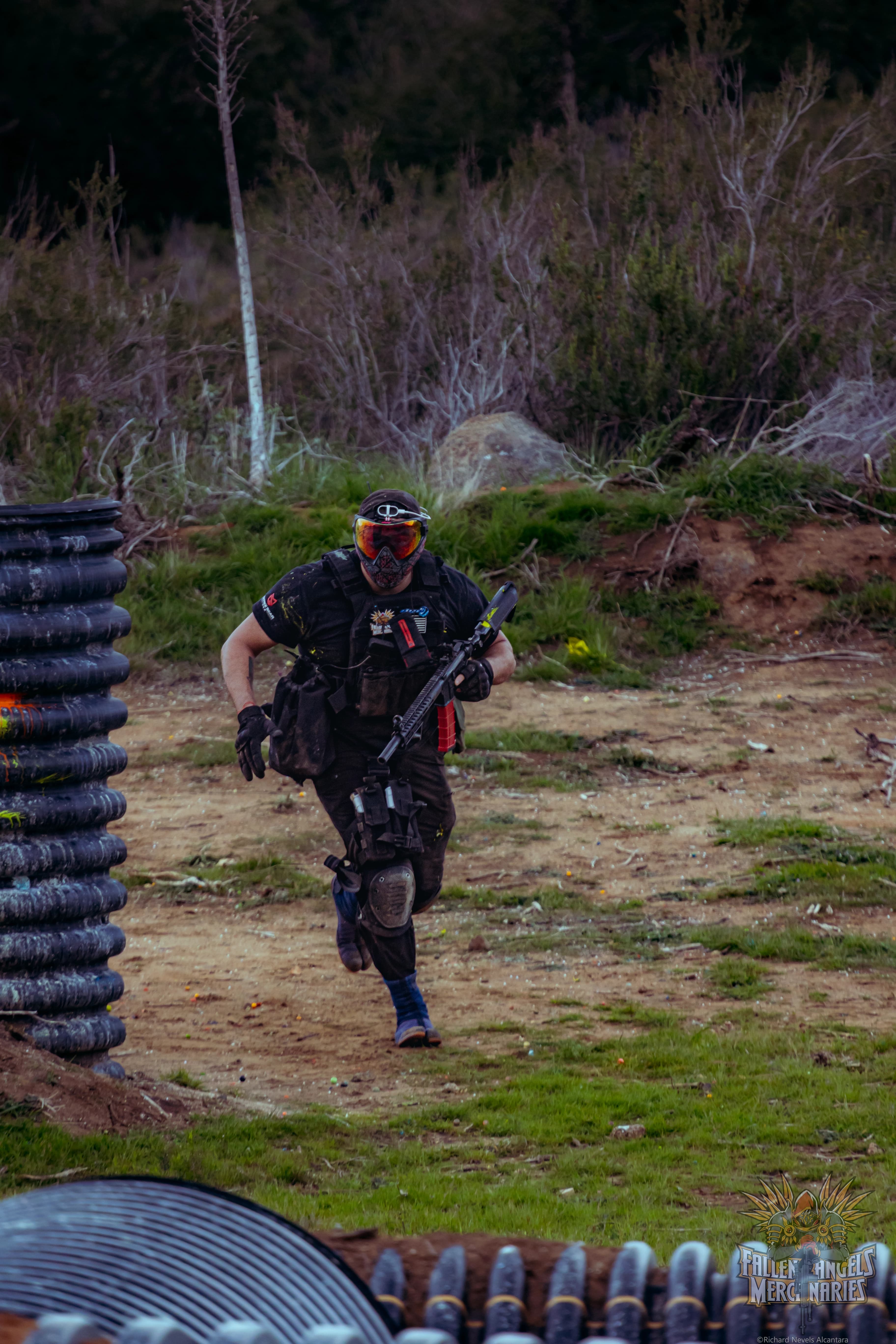 Player moving across the field with a magfed marker